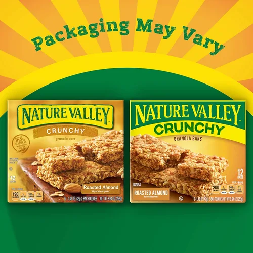 Vista 4 de Nature Valley Barras de granola crujiente, almendra tostada, 1.49 onzas, 6 unidades, 12 barras (paquete de 12)