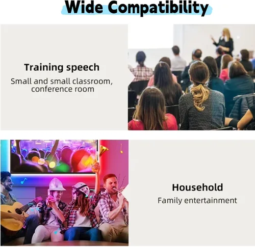 Vista 9 de Microfono, micrófonos recargables duales inalámbricos para karaoke con receptor para canto de karaoke, discurso, iglesia, compatible con teléfono