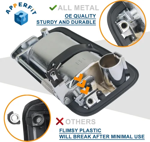 Vista 3 de APPERFiT Manija de Puerta Externa Completamente Metálica (Cromada) Compatible con 1995-2000 Chevrolet Chevy Tahoe Suburban C1500 C2500 C3500 K1500