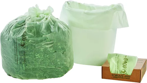 Vista 10 de Stout e2430e85 13 galones 24" x 30" Heavy Duty biodegradables bolsas de basura, 45 bolsas por caja, astm6400, verde, fabricado en Estados Unidos por
