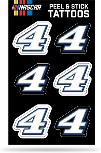 Vista 2 de NASCAR Chase Elliott - Tatuaje vertical para despegar y pegar tatuajes temporales - Ojo negro - Aprobado por el día del juego
