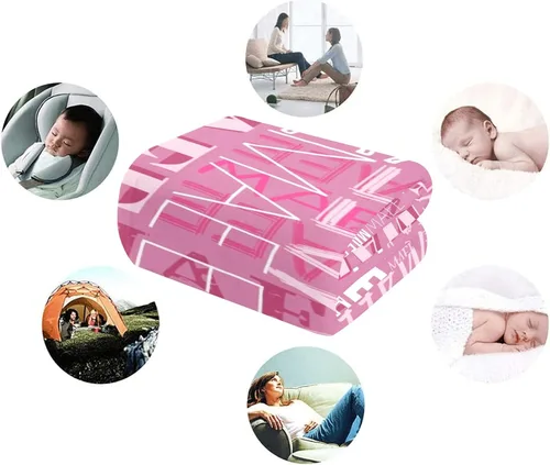 Vista 5 de Dr.TOUGH Manta personalizada con nombre personalizado para bebé, niño, niña, niños y adultos Rosa oscuro