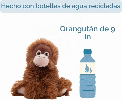 Vista 9 de The Petting Zoo Peluche de orangután hembra, Wild Onez, 9 pulgadas