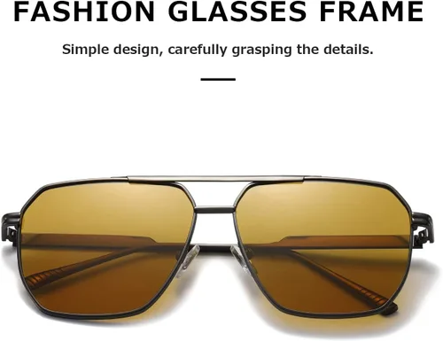 Vista 4 de kimorn Gafas de sol polarizadas para mujer y hombre, retro, de gran tamaño, cuadradas, vintage, clásicas, grandes, de metal, K1221