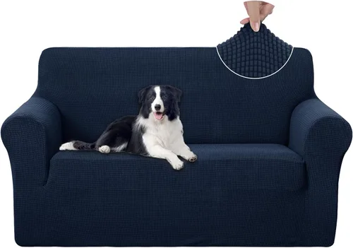 Vista 42 de U-NICE HOME Funda para sofá biplaza elástica, cubierta para sofá, funda para sillón, protector de muebles para sofá con 2 cojines, funda para sofá