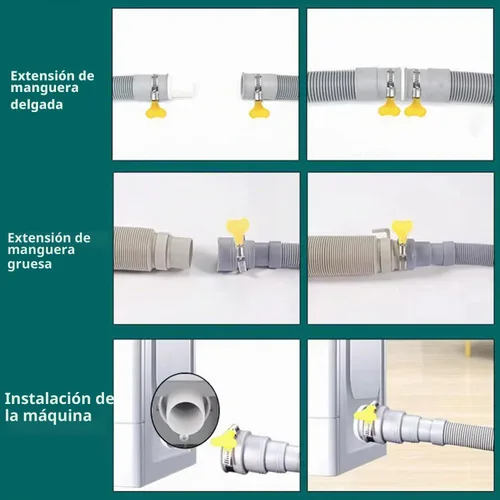 Vista 4 de Elyfree Manguera de drenaje universal para lavadora de 6.5 pies, kits de extensión de manguera de drenaje flexible para lavadora, manguera corrugada