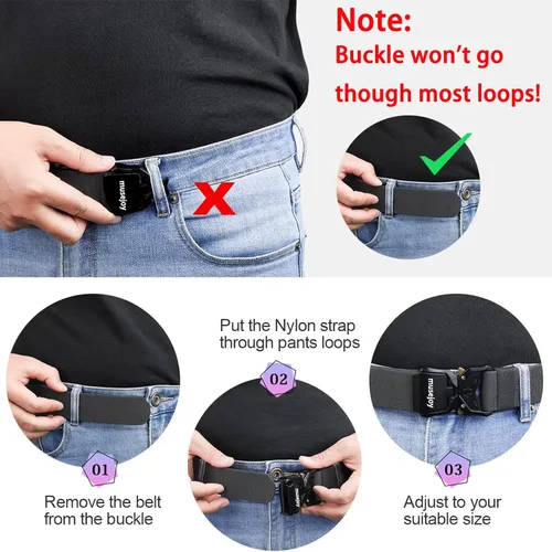 Vista 4 de MUSEJOY Cinturones tácticos para hombres, cinturón de trabajo de nailon de 1.5 pulgadas con cinturón táctico resistente de liberación rápida