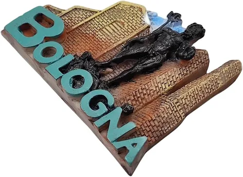 Vista 4 de 3D Bolonia Italia Imán de nevera de viaje recuerdo decoración nevera etiqueta magnética pintado a mano artesanía