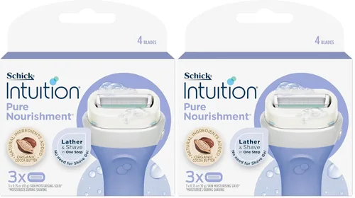 Vista 2 de Schick INTUITION Pure Nourishment - Recambios de maquinilla de afeitar para mujer, paquete de 3