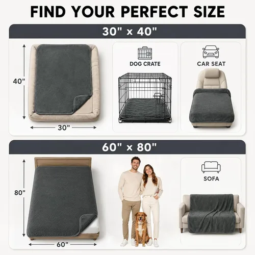 Vista 5 de Vivifying Manta impermeable para perros y parejas, franela, 60 x 80