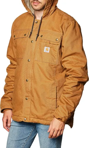 Vista 2 de Carhartt - Chaqueta con forro de sherpa prelavado y ajuste suelto para hombre