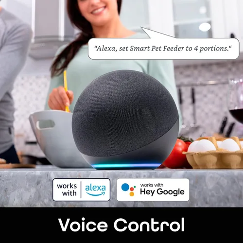 Vista 4 de Geeni - Comedero inteligente automático para perros y gatos de 4 litros, control Wi-Fi compatible con Alexa y Google Home