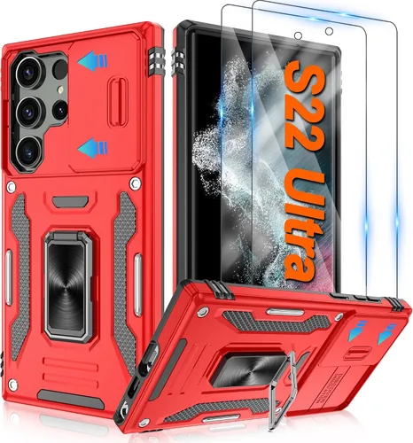 Vista 74 de Atump Funda para Motorola Moto G Play 2024 (4G) con [paquete de 2] protector de pantalla HD y cubierta para cámara deslizante, soporte de anillo