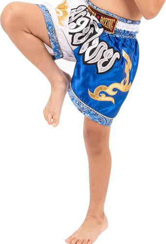Vista 7 de MUAY NATION Muay Thai - Pantalones cortos para niños (2 años a 12 años) para niñas y niños, para kickboxing y artes marciales mixtas