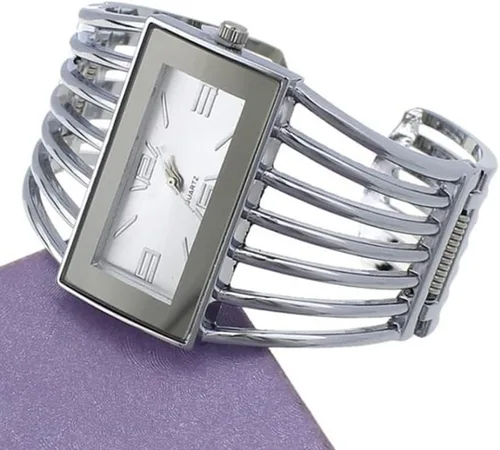 Vista 3 de Relojes de lujo para mujer, analógico de cuarzo, reloj de pulsera rectangular, reloj de pulsera de negocios, casual, de moda, para mujer