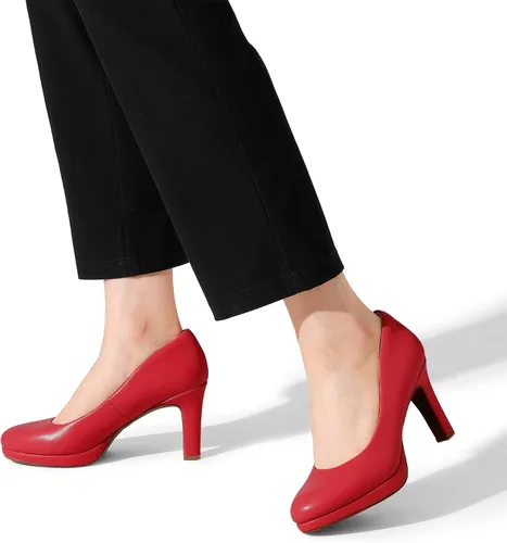 Vista 2 de DREAM PAIRS - Zapatos de tacón bajo para mujer, punta cerrada, cómodos, con plataforma, para oficina y trabajo, vestido para mujer
