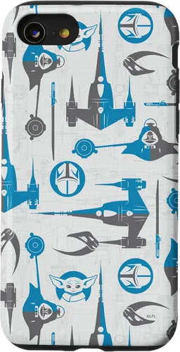 Vista 18 de Funda para iPhone 16 Star Wars The Mandalorian & Grogu Signets y Starships