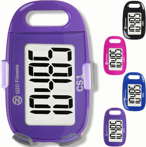 Vista 9 de Clip-on 3D Pedometer for Walking Steps Counter with Lanyard, Simple Exercise Tracker for Women and Seniors with Large Accurate Digital Display