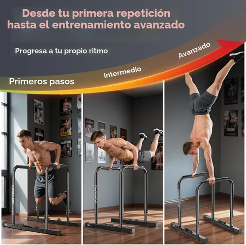 Vista 5 de Sportsroyals Estación de barra de inmersión ajustable, barras paralelas y paralelas resistentes, soportes de inmersión estables de 400 libras