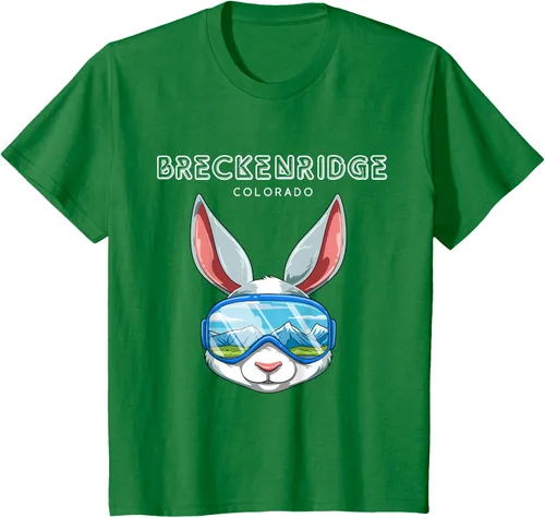 Vista 46 de Breckenridge Colorado USA - Camiseta de esquí y snowboard de conejo, Negro, S