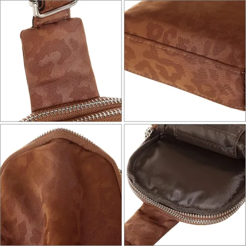 Vista 4 de Bolso bandolera pequeño, riñoneras de tela de nailon para mujeres, viajes, senderismo, caminar, regalos para ella