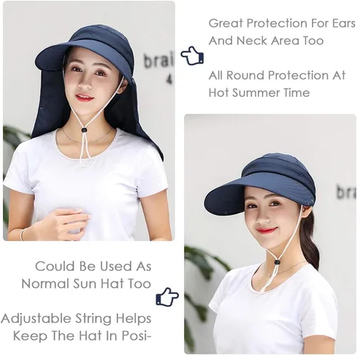 Vista 5 de Sombrero de ala ancha – Multifuncional UPF 50 protección cubo pesca sombrero sombrero gorra