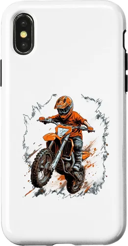 Vista 4 de iPhone 15 moto de motocross coloridas bicicletas para niños caso