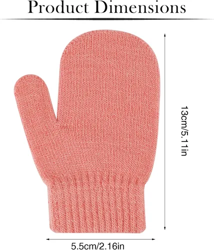 Vista 2 de ONESING 5 pares de guantes negros para bebés, guantes cálidos para recién nacidos, guantes de invierno para bebés y niñas