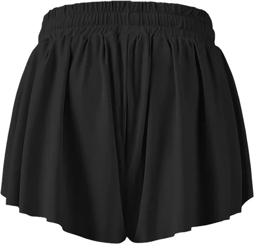 Vista 8 de Pantalones cortos fluidos de mariposa para niñas, pantalones cortos deportivos para niños pequeños, faldas de tenis 2 en 1, pantalones cortos