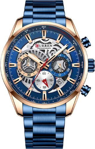 Vista 14 de FANMIS Relojes de lujo para hombre, cronógrafo de negocios, impermeable, de acero inoxidable, analógico, de cuarzo, reloj de pulsera