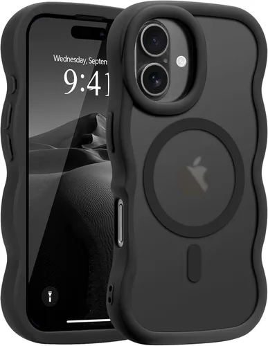Vista 135 de Pepmune - Funda para iPhone 12 Pro Max con marco ondulado y estructura rígida, color mate claro, cubierta trasera unisex, compatible con Magsafe