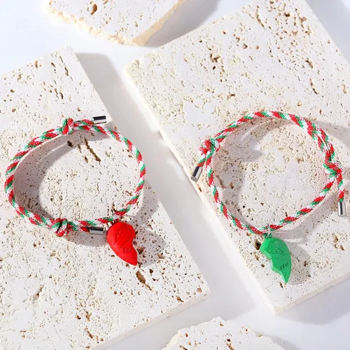 Vista 3 de COTATI Pulsera de Halloween con dijes de película de terror y grito de terror, pulsera de eslabones de Navidad para mujer
