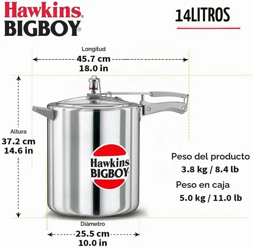 Vista 4 de Hawkins Bigboy - Olla a presión de aluminio, 14 litros