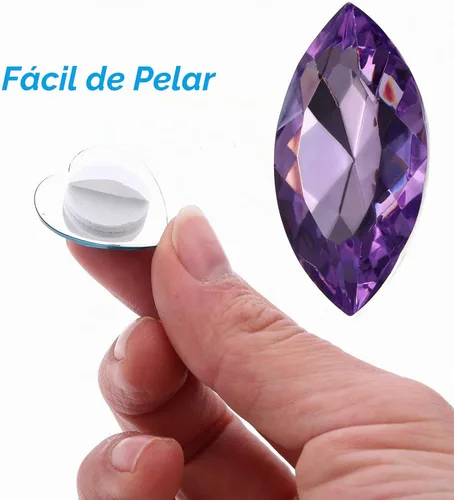 Vista 4 de RICHNESS 110 piezas Joyas Autoadhesivas para Manualidades Jumbo Bling Pegatinas de Gemas de Cristal Formas y Colores Surtidos Pegatinas de Strass
