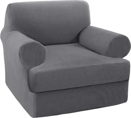 Vista 24 de Turquoize Funda para sillón con cojín en forma de T para sala de estar, funda elástica para sofá, funda suave para sillón, fundas de muebles