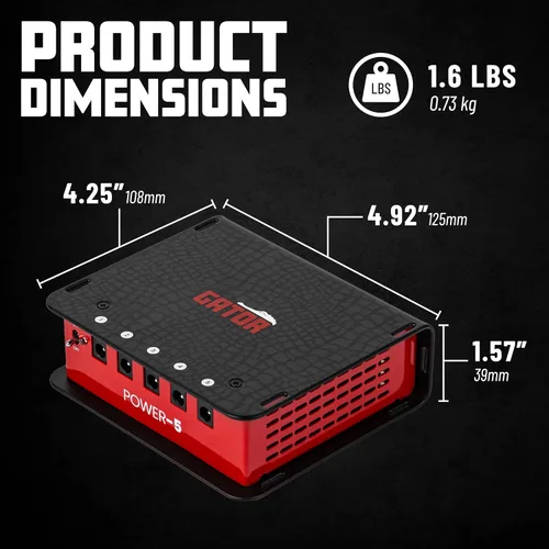 Vista 4 de Gator Estuche para Pedal de Efectos de Guitarra con Alimentación de 5 Salidas Aisladas: 5 x 9V CC @ 120mA Corriente de Salida Máxima: 600mA