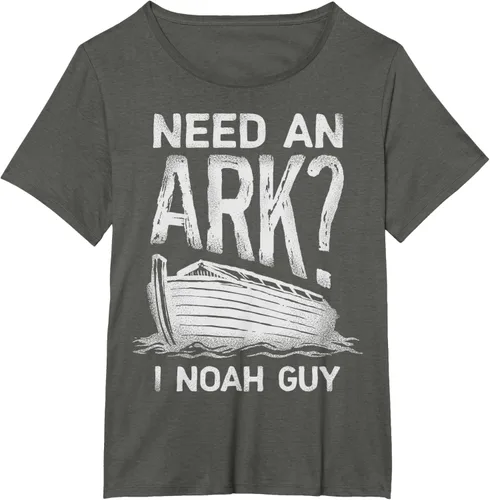 Vista 50 de Need an Ark I Noah Guy Funny Christian Men Women Pun Humour T-Shirt Negro