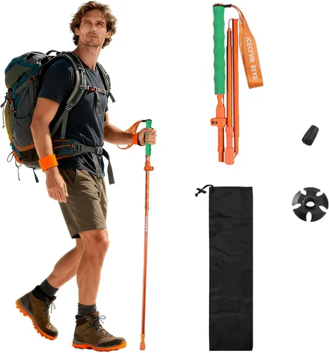 Vista 11 de FireHiking Bastones de senderismo ultraligeros 7075 de aluminio plegables de senderismo bastones portátiles compactos
