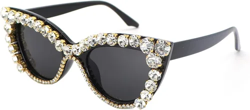 Vista 3 de Gafas de sol retro vintage de ojo de gato con diamantes de imitación para mujer
