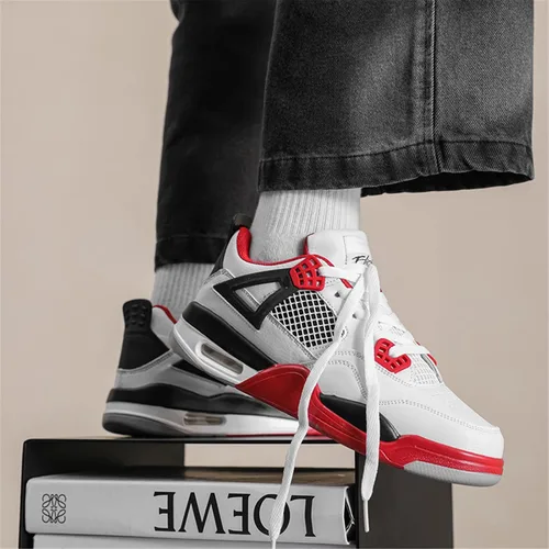 Vista 3 de Hoaeiewds Zapatos de baloncesto retro de moda de tendencia para niños grandes, zapatos deportivos para niños casuales al aire libre, zapatillas