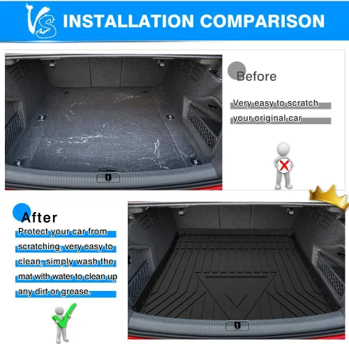 Vista 4 de Revestimiento de carga para Audi A4 / S4 2017 2018 2019 2020 2021 2022 2023 2024 Tapete de carga resistente (no para modelos A4 All-Road)