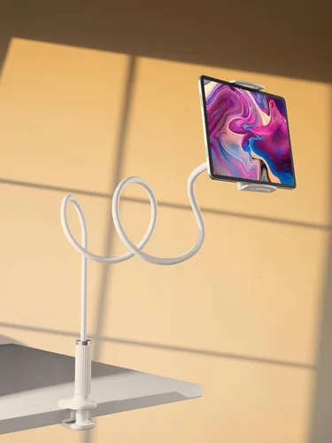 Vista 8 de KI-R Soporte de cama de 38.7 pulgadas con cuello de cisne para tableta y teléfono, soporte de abrazadera flexible ajustable compatible con iPad