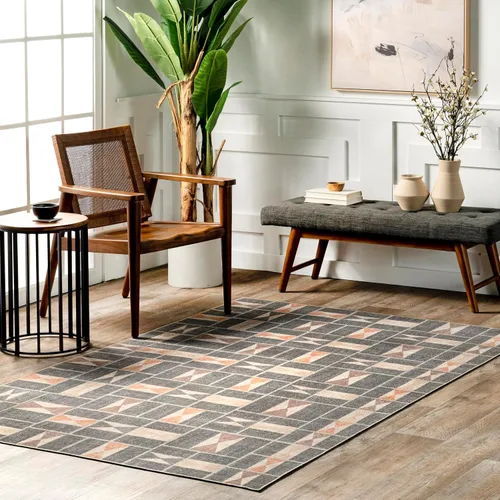 Vista 10 de nuLOOM Carole Abstract - Alfombra lavable a máquina, 4 x 6, color beige Carole Beige