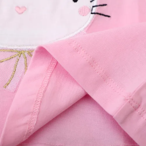 Vista 5 de Camisetas de manga corta para niña pequeña, camisetas de verano de algodón casual, cuello redondo, 2 paquetes