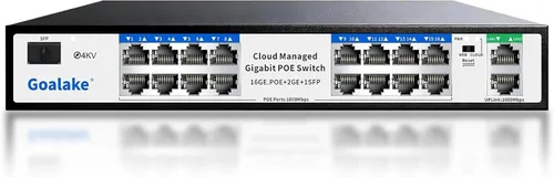Vista 12 de Conmutador Poe, conmutador Gigabit PoE de 5 puertos (conmutador Gigabit de 4 puertos + 1 gigabit uplink+ 1 ranura SFP) Conmutador Gigabit Ethernet