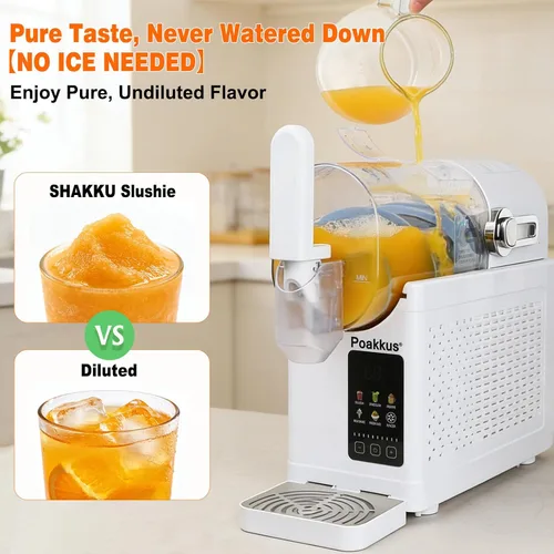 Vista 4 de [Usado] Máquina para granizar, no necesita hielo para el hogar, máquina de bebidas congeladas con 6 programas preestablecidos y pantalla LED