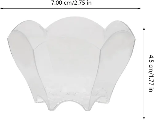 Vista 3 de BESTonZON Tazas de postre transparentes de 90 mltransparentes, 24 unidades, vasos pequeños de postre en forma de flor, tazones de mousse de helado