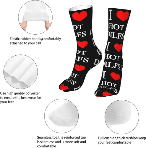 Vista 7 de Calcetines deportivos para hombre y mujer, con diseño de corazón, 15.7in