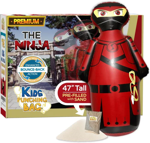 Vista 16 de INFLATABLE DUDES Kids Punching Bag- Bop Bag Sand-Base Pre-filled with Sand, Bop Bag, Inflatable Toy, Punching Bag for Kids, Enhanced Bounce-Back