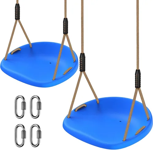 Vista 9 de BeneLabel Asiento de columpio resistente con cuerda ajustable, asientos de columpio de plástico para niños, asiento de columpio negro de repuesto